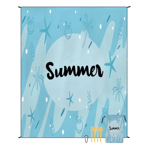 XUNPENG Stranddecke Sanddicht wasserdicht Winddicht, geeignet für Picknicks im Freien, Zelt Camping, Camping Matten / 86,6 * 70,8 in / 2 PCS (STD-001-22) von XUNPENG