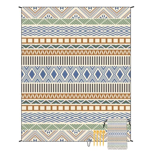 XUNPENG Stranddecke Sanddicht wasserdicht Winddicht, geeignet für Picknicks im Freien, Zelt Camping, Camping Matten / 86,6 * 70,8 in / 2 PCS (STD-001-44) von XUNPENG