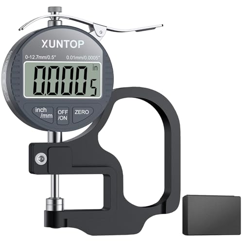 XUNTOP Digitales Dickenmessgerät Messbereich 0-12.7mm Elektronischer Mikrometer Zoll/metrisch elektronischer Prozent-Dickenmessgerät mit präziser LCD-Anzeige XUNTOP Digitales Dickenmessgerät Messbereich 0-12.7mm Elektronischer Mikrometer Zoll/metrisch elektronischer Prozent-Dickenmessgerät mit präziser LCD-Anzeige von XUNTOP