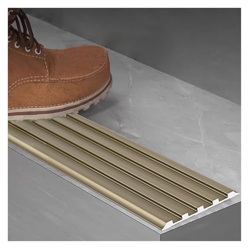 1 Stück Treppenkantenschutz aus Aluminiumlegierung mit hoher Traktion – Rutschfester Sicherheitsstreifen for Stufen und Rampen(Gold A,L 100cm/1m/3.3 ft) von XUPBEHJO