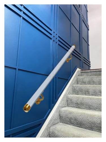 Anpassbarer Handlauf aus klarem Acryl – stabiles Sicherheitsgeländer for den Innen- und Außenbereich (0,5–6 m)(Golden Brackets,350cm) von XUPBEHJO