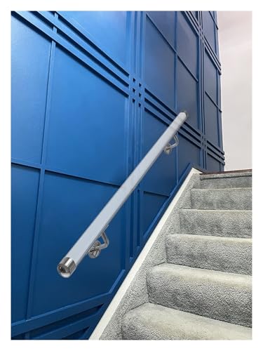 Anpassbarer Handlauf aus klarem Acryl – stabiles Sicherheitsgeländer for den Innen- und Außenbereich (0,5–6 m)(Silver Brackets,160cm) von XUPBEHJO
