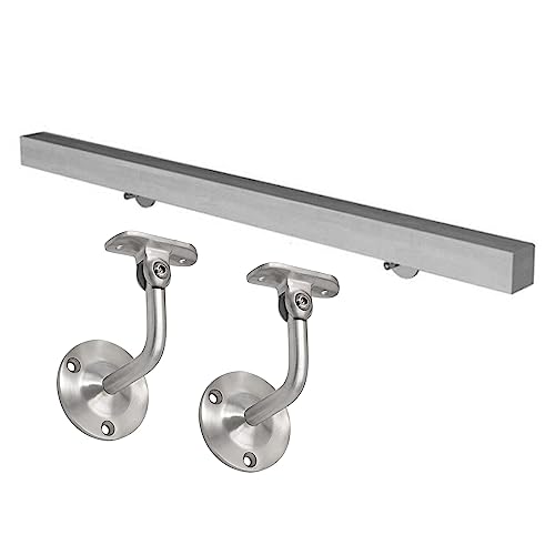 Anpassbarer Treppenhandlauf aus Edelstahl – 2 bis 20 Fuß langes Haltegriff-Set aus Metallrohr for den Innen- und Außenbereich(500cm) von XUPBEHJO