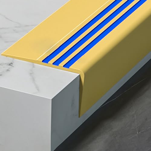 Selbstklebender Treppenkantenschutz aus Gummi – rutschfeste Sicherheitsleiste for Treppen, Rampen und Leitern – 1 Stück(Yellow,L 19m) von XUPBEHJO