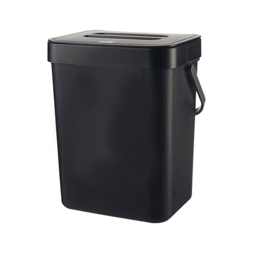 XUQEAYWD 5L Wandmontierter Mülleimer Mit Deckel, 24.5x18.5x14.5cm Küchenmülleimer En Kunststoff Mit Griff, Klein Mülleimer Hängend Für Küchenschrank, Badezimmer, Schlafzimmer von XUQEAYWD