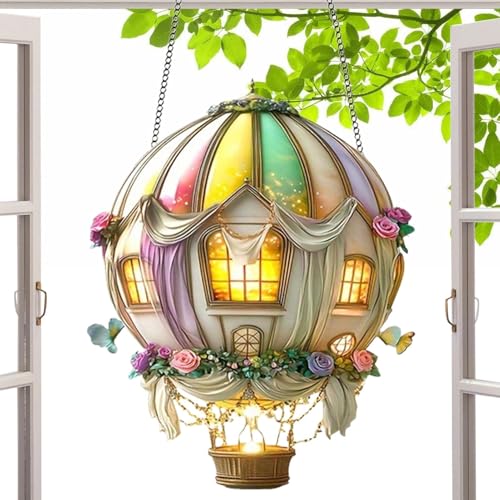 XUQEAYWD Heißluftballon Lampe | Ballon Solarlampen - 2D Dekorative Flackerflammen Laterne Für Garten Party Geburtstag Terrasse Außenbereich von XUQEAYWD