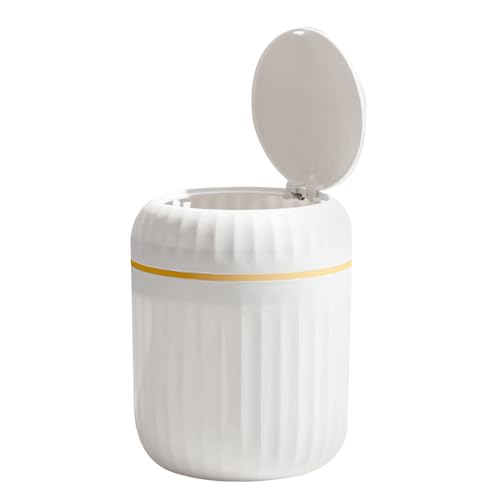 XUQEAYWD Klein Mülleimer Mit Deckel Für Schreibtisch, 16.5x13cm Mini Desktop Mülleimer Kunststoff Für Badezimmer Und Küchen, Büros, Schminktisch, Nachttisch von XUQEAYWD