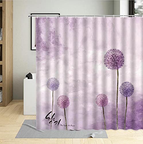 XUSANSHI Duschvorhang Pflanze Löwenzahn-3 Wasserdicht Antibakteriell Vorhang für Dusche und Badewanne, 12 Duschvorhangringen 180x200cm von XUSANSHI