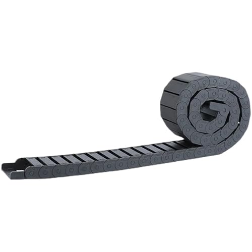 Halbgeschlossene Schwarze Nylon-Kabelschleppkette, 15x15, 15x20, 18x18, 18x25 Antriebsketten, Kunststoff-Schleppseil-Drahtträger(R28mm,18x50 mm) von XUSENXFH