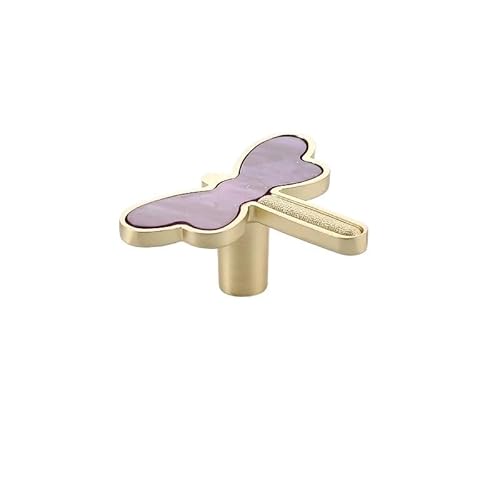 XUTCEKOUYR Dekorative Libellen-Küchenschrankknöpfe, kreative Kommodenschubladengriffe, Möbelschranktürgriffe, Einloch-Zinklegierungsknauf(Purple,6Pack) von XUTCEKOUYR