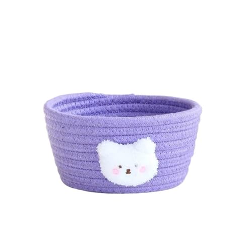 XUTCEKOUYR Gewebter Pflanzenkorb, Rattan-Hängekörbe, gewebter Aufbewahrungskorb, dekorative Aufbewahrungsbehälter, Weidenkörbe zur Aufbewahrung(Purple,S 16x8.5cm) von XUTCEKOUYR