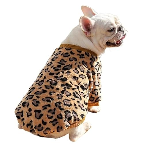 XUTCEKOUYR Hunde-Kapuzenpullover mit Leopardenmuster, warme Winterkleidung for Haustiere, Hundemantel mit Leopardenmuster, Wintermantel for Haustiere und leichte Haustierkleidung(Black,L) von XUTCEKOUYR
