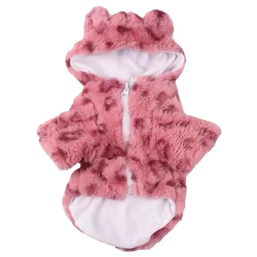 XUTCEKOUYR Hunde-Kapuzenpullover mit Leopardenmuster, warme Winterkleidung for Haustiere, Hundemantel mit Leopardenmuster, Wintermantel for Haustiere und leichte Haustierkleidung(Pink,XXL) von XUTCEKOUYR