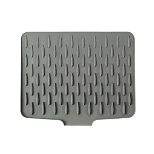Abtropfmatte Silikon Multifunktionale, faltbare Silikon-Abtropfmatte for Küchengeschirr, rutschfeste Matten, Verbrühungsschutz, Untersetzer for Küchenutensilien(Light Gray) von XUWEWI