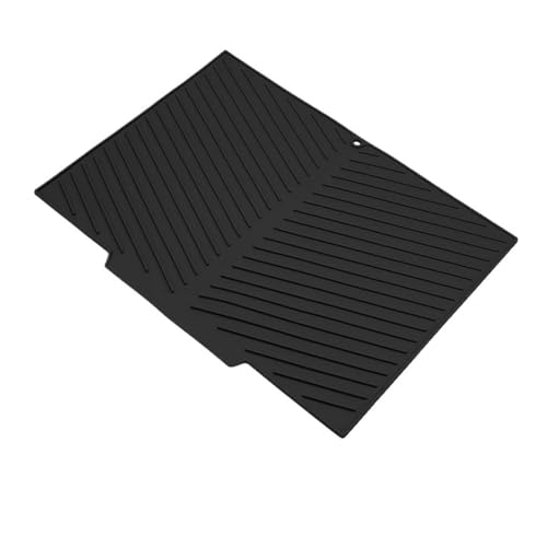 Abtropfmatte Silikon Wärmedämmmatte Tisch Silikon Abflussmatte Rutschfeste Verdickung Multifunktionale Hochtemperatur- und Anti-Heißmatte Pfannenmatte(Black) von XUWEWI