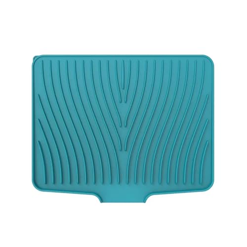 Abtropfmatte Silikon Wasserkissen Abtropfmatte for Küchengeschirr Silikon Drain Pad 40x33cm(Green) von XUWEWI