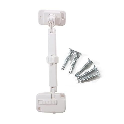 Fensterbänder 2Pcs Safety Lock Stopper Falling Prevention Limiter Care ForWindow Restrictor Adjustable Windowlock(White) von XUWEWI