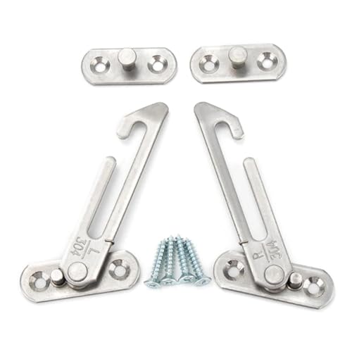 Fensterbänder 2pcs Adjustable Window Limiters Stainless Steel Restrictor Clips Safety Locks Smooth Bottom Secure Install von XUWEWI