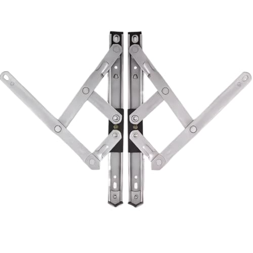 Fensterbänder 4PCS Stainless Steel 4-Bar Linkage Hinge for Casement/Tilt Windows - Sliding Pivot for UPVC/Aluminum & Curtain Walls(S) von XUWEWI