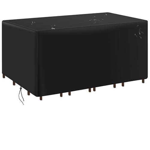 Gartenmöbel-Abdeckung Abdeckung for Terrassenmöbel-Set, robuste for Sofagarnitur for den Außenbereich, for Tisch- und Stuhl-Set im Freien, wasserabweisend(Black,218x112x71cm) von XUWEWI