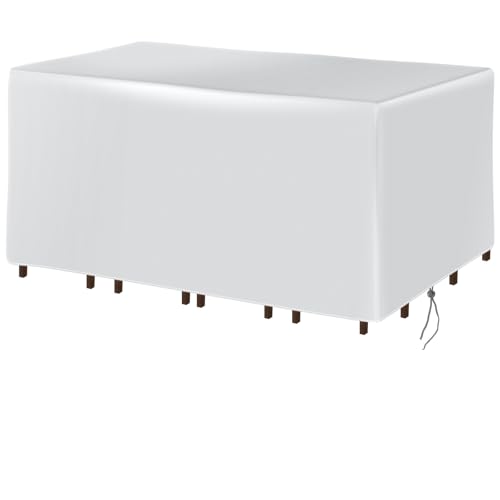 Gartenmöbel-Abdeckung Abdeckung for Terrassenmöbel-Set, robuste for Sofagarnitur for den Außenbereich, for Tisch- und Stuhl-Set im Freien, wasserabweisend(Silver,230x158x71cm) von XUWEWI