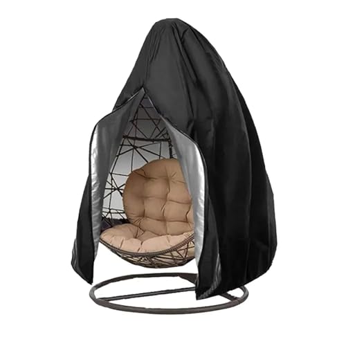 Gartenmöbel-Abdeckung Terrassenstuhl-Abdeckung, wasserdichter Abdeckungsschutz mit Reißverschluss, Schutzhülle, Outdoor-Hängesessel-Abdeckung(Black 115X190CM) von XUWEWI