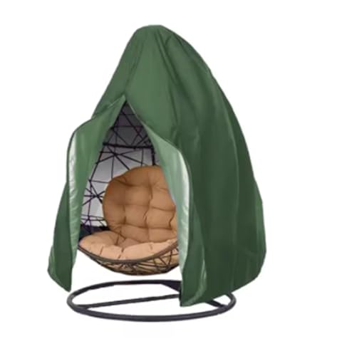 Gartenmöbel-Abdeckung Terrassenstuhl-Abdeckung, wasserdichter Abdeckungsschutz mit Reißverschluss, Schutzhülle, Outdoor-Hängesessel-Abdeckung(Green 115X190CM) von XUWEWI