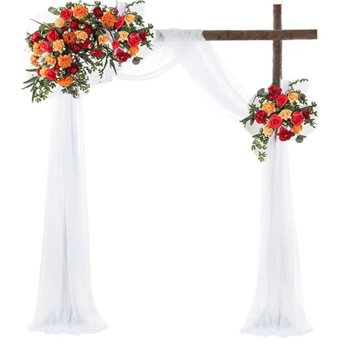Hochzeit Bogen Drapierung Stoff 1 Stück Hochzeitsbogen-Drapier-Chiffon-Stoff, Drapierungsvorhang, Drapierung, Hochzeit, Chiffon-Drapierung, Zeremonie, Empfang, hängende Dekoration(75x300cm) von XUWEWI