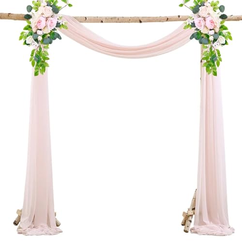 Hochzeit Bogen Drapierung Stoff 1PC Hochzeit Bögen Chiffon Stoff Vorhänge Bühne Hintergrund Dach Decke Dekoration Decken(Light pink) von XUWEWI