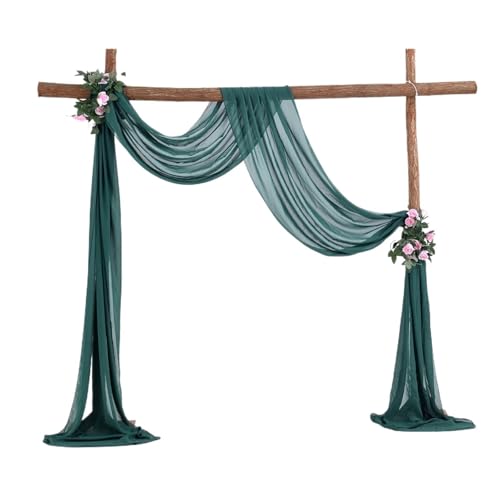 Hochzeit Bogen Drapierung Stoff 1PCS Hochzeit Tüll Chiffon DIY Bogen Drapieren Sheer Vorhang for Party Hintergrund Dekor(Green) von XUWEWI