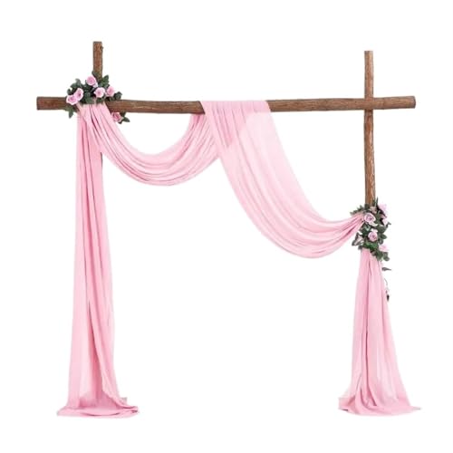 Hochzeit Bogen Drapierung Stoff 1PCS Hochzeit Tüll Chiffon DIY Bogen Drapieren Sheer Vorhang for Party Hintergrund Dekor(Light pink) von XUWEWI