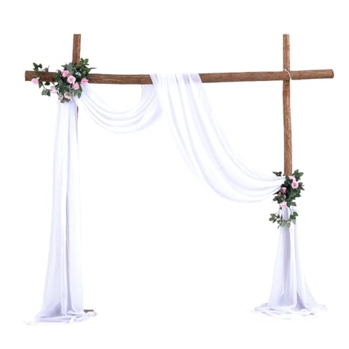 Hochzeit Bogen Drapierung Stoff 1PCS Hochzeit Tüll Chiffon DIY Bogen Drapieren Sheer Vorhang for Party Hintergrund Dekor(White) von XUWEWI