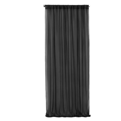 Hochzeit Bogen Drapierung Stoff 1pc 7FT Hochzeit Hintergrund Vorhang Chiffon Stoff Drapieren for Party Vorhänge Panels Hause Fenster Dekoration(Black) von XUWEWI