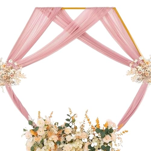 Hochzeit Bogen Drapierung Stoff 6–10 Meter Hochzeits-Bogen-Drapierstoff, Chiffon-Stoff, Hintergrund, Vorhang, Drapierung, Zeremonie, Empfang, Swag(Light Pink,75x1000cm) von XUWEWI