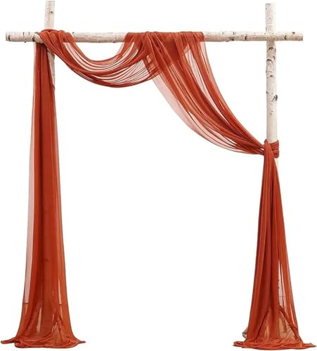 Hochzeit Bogen Drapierung Stoff 6–10 Meter Hochzeits-Bogen-Drapierstoff, Chiffon-Stoff, Hintergrund, Vorhang, Drapierung, Zeremonie, Empfang, Swag(Red,75x800cm) von XUWEWI