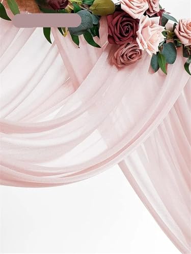 Hochzeit Bogen Drapierung Stoff 6 Meter lange Chiffon-Stoffvorhänge, transparente Stoffvorhänge for Hochzeitsbogendekorationen, Partybühne(Midnight Blue) von XUWEWI