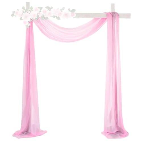Hochzeit Bogen Drapierung Stoff 70 * 550cm Hochzeit Hintergrund Chiffon Drapierung Bogen Dekorative Vorhang for Geburtstag(Light Pink) von XUWEWI