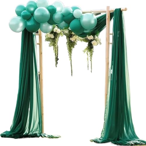 Hochzeit Bogen Drapierung Stoff Chiffon-Hochzeitsbogen-Drapierung for Zeremonie, Empfang, Dekorationen, transparente Stoffvorhänge for Party, Bühne, Brautparty(Dark green,75x800cm) von XUWEWI