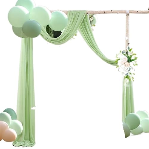 Hochzeit Bogen Drapierung Stoff Chiffon-Hochzeitsbogen-Drapierung for Zeremonie, Empfang, Dekorationen, transparente Stoffvorhänge for Party, Bühne, Brautparty(Green,75x800cm) von XUWEWI