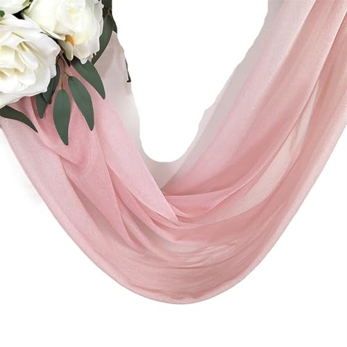Hochzeit Bogen Drapierung Stoff Hochzeit Bogen Chiffon Drapieren Stoff Vorhänge schiere Hintergrund Vorhang for Zeremonie Party im Freien Dekorationen(Pink,75x600cm 1PCS) von XUWEWI