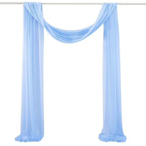 Hochzeit Bogen Drapierung Stoff Hochzeit Bogen Chiffon Drapieren Stoff Vorhänge schiere Hintergrund Vorhang for Zeremonie Party im Freien Dekorationen(Sky blue,75x600cm 1PCS) von XUWEWI