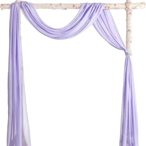Hochzeit Bogen Drapierung Stoff Hochzeit Bogen Chiffon schiere Vorhänge for Geburtstag Party Hintergrund Dekoration Home Supplies(Light purple,70x600CM) von XUWEWI