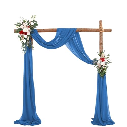 Hochzeit Bogen Drapierung Stoff Hochzeit Bogen Drape Chiffon Stoff Drapierung Vorhang Bühne Hintergrund hängende Dekor Zeremonie Empfang(1pc Blue) von XUWEWI