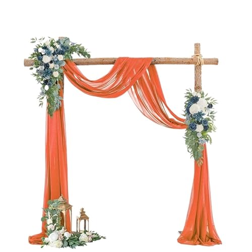 Hochzeit Bogen Drapierung Stoff Hochzeit Bogen Drape Chiffon Stoff Drapierung Vorhang Bühne Hintergrund hängende Dekor Zeremonie Empfang(1pc Orange) von XUWEWI