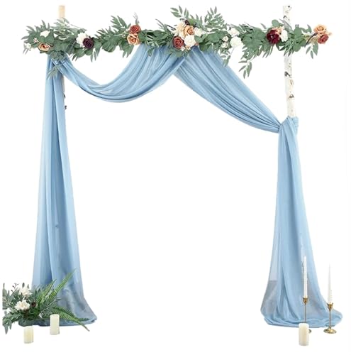 Hochzeit Bogen Drapierung Stoff Hochzeit Bogen Drape Chiffon Stoff Drapierung Vorhang Geburtstag Party Dekor Zeremonie Empfang hängen(Blue,75x600cm) von XUWEWI
