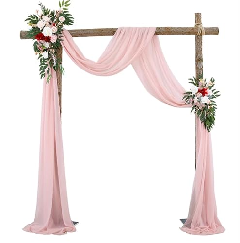 Hochzeit Bogen Drapierung Stoff Hochzeit Bogen Drape Chiffon Stoff Drapierung Vorhang Geburtstag Party Dekor Zeremonie Empfang hängen(Pink,75x600cm) von XUWEWI