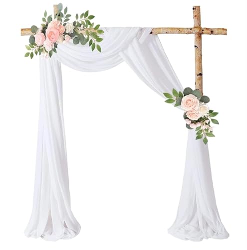 Hochzeit Bogen Drapierung Stoff Hochzeit Bogen Drape Chiffon Stoff Drapierung Vorhang Geburtstag Party Dekor Zeremonie Empfang hängen(White,75x300cm) von XUWEWI
