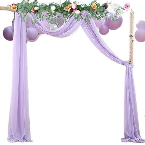 Hochzeit Bogen Drapierung Stoff Hochzeit Bogen Drape Stoff Chiffon Drapierung Hintergrund Vorhang Panels for Zeremonie Empfang Dekor(Purple) von XUWEWI