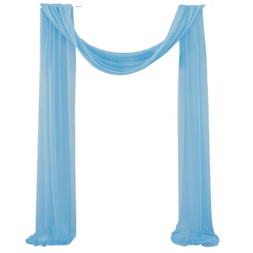 Hochzeit Bogen Drapierung Stoff Hochzeit Drapieren Bogen schiere Material Vorhänge for Hochzeiten Party Tüll Stoff Kulissen Chiffon Dekor(Sky blue,75X300cm 2pc) von XUWEWI