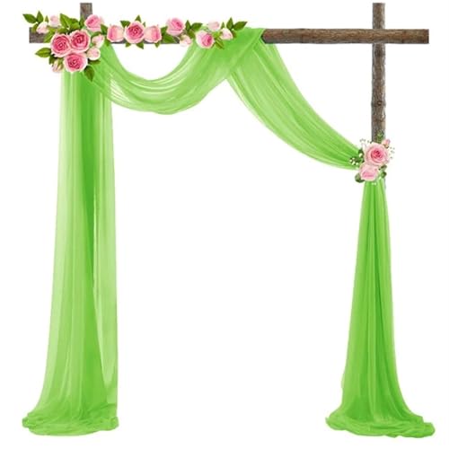 Hochzeit Bogen Drapierung Stoff Hochzeit Party Hintergrund Bogen Dekoration Sheer Schal Organza Romantische Tüll Chiffon Tisch Swags Event DIY Dekor(Green) von XUWEWI